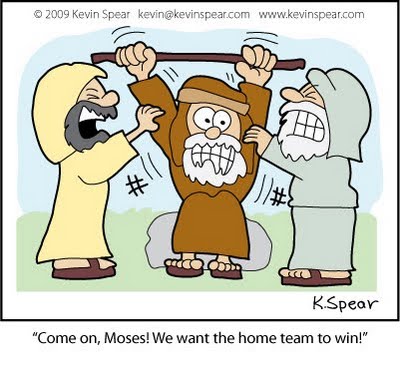 Speartoons depicting Exodus 17:12