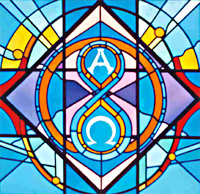 Alpha and Omega Stained Glass from Suncreek United Methodist Church, Allen, Texas