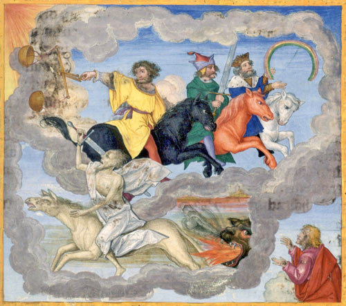 "The Four Horsemen of the Apocalypse" (Die Vier apokalyptischen Reiter) by Matthias Gerung, c. 1530