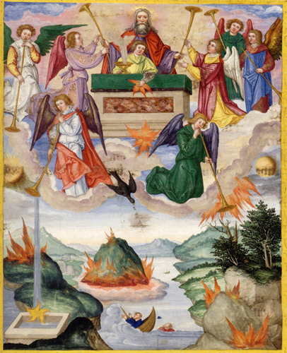 "Die Eröffnung des 7. Siegels und die ersten vier Posaunenstöße" - "The Opening of the Seventh Seal and the First Four Trumpets" by Matthias Gerung, c. 1530 