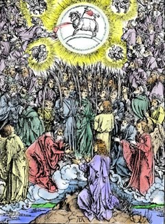 Adoration of the Lamb by Durer (Colorized)