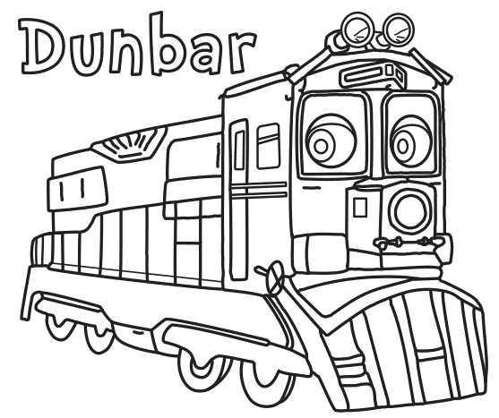 Chugginton Dunbar Train Coloring Page 