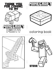 Free Download: Mini Minecraft Coloring Book with Cutting Lines