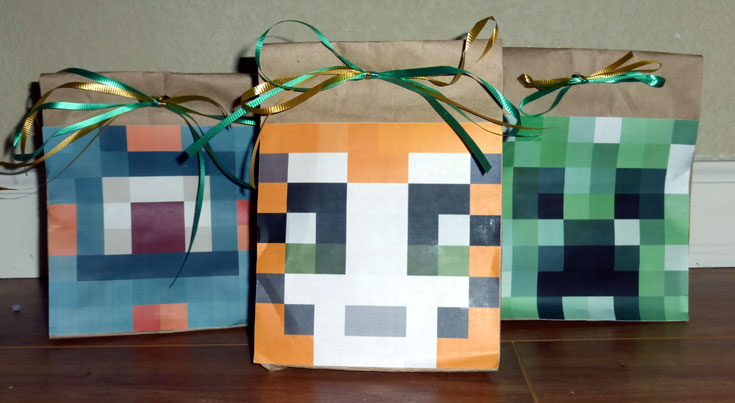 Minecraft Party Favor Bags