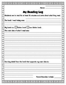 Reading Log PDF