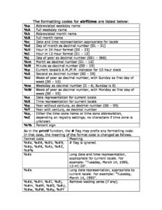 C++ String Formatting Codes for Strftime – Jessica's Corner of Cyberspace